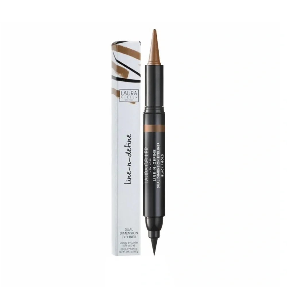 LAURA GELLER Line-n-Define Dual Dimension Eyeliner Black/Gold NIB $24